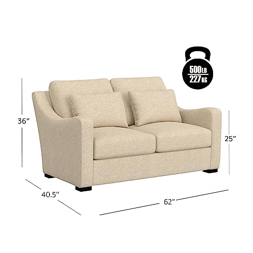 Hillsdale York Modern Upholstered Loveseat Fabric Sofa, Sand