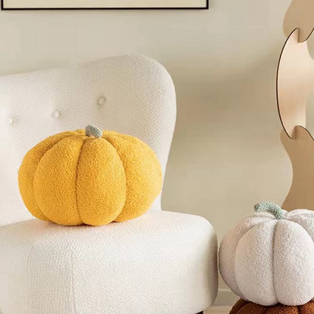 OUKEYI 13.8"/35cm Flower Floor Pillow Pumpkin Shape Cushion Cute Seating Pad Chair Cushion Oversized Throw Pillow,Halloween Pumpkins Plush Toys,for Home Decoration Kids Girls Women Gifts