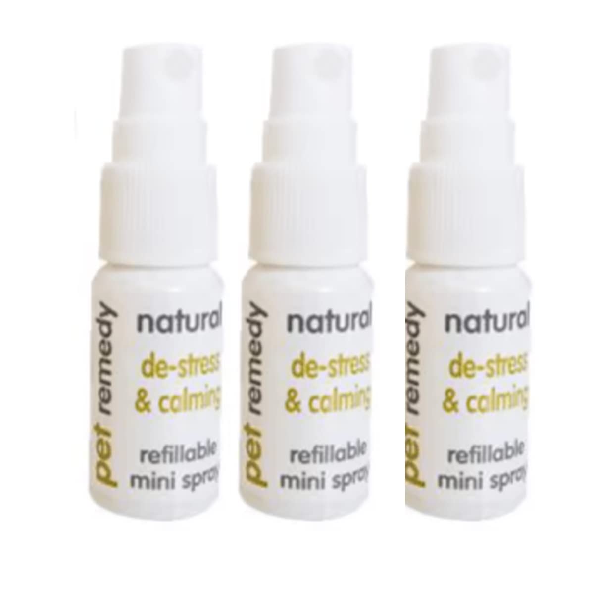 Pet Remedy Natural De-Stress & Calming Spray for Dogs, Cats, and Other Nervous Pets; Aids with Anti-Anxiety, Separation-Anxiety, Travel Size; 15ml (Bundle of 3)