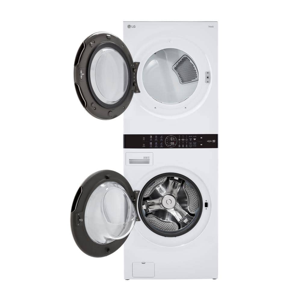 LG WKG101HWA Front Load White Stacked Unit with 4.5 cu. ft. Washer & 7.4 cu. ft. Dryer