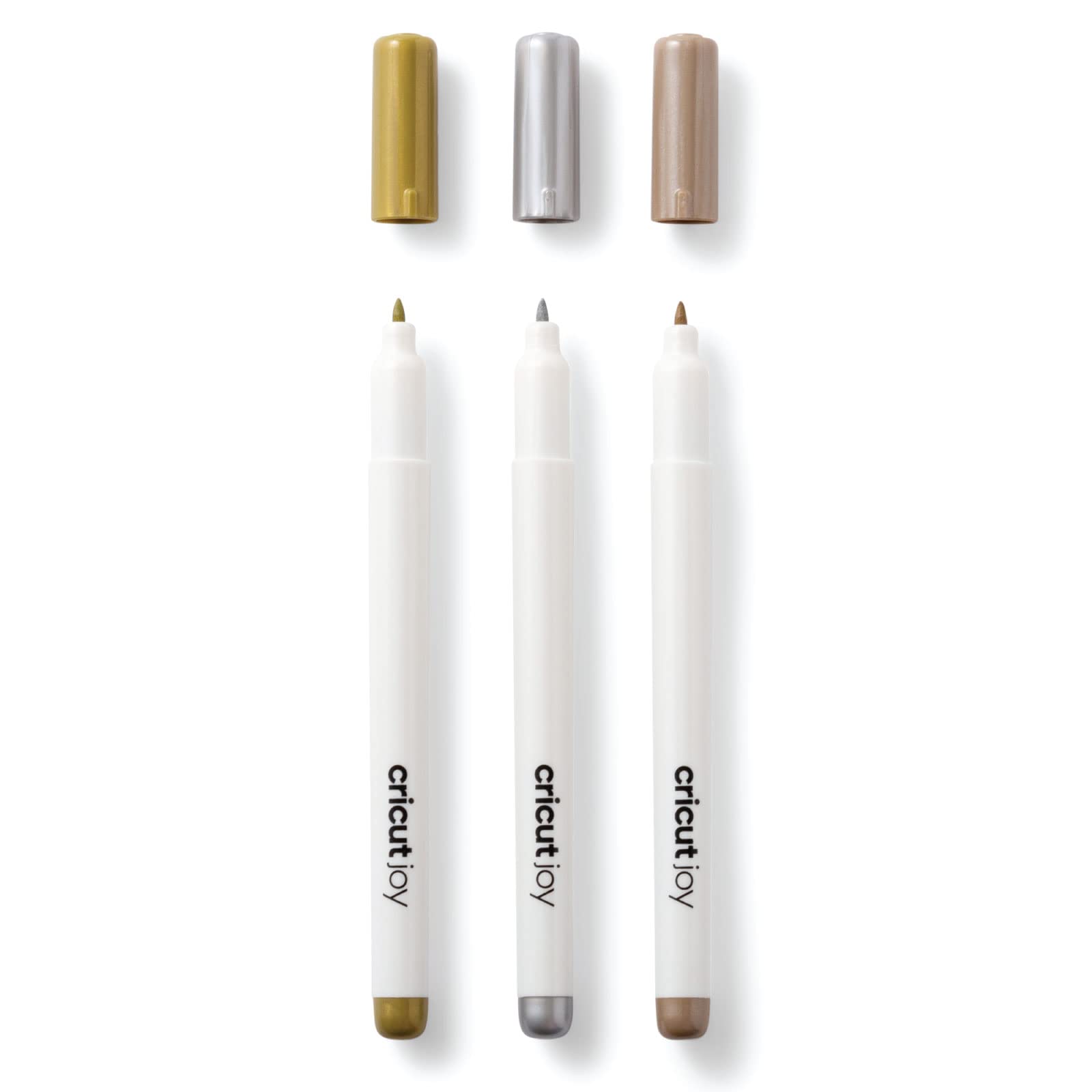 Cricut Joy Metallic Markers Permanent - Medium Point (1.0mm), For Use Joy Machine, Add Sparkle to Your Crafts, Smart Labels, Drawings & Notes, Set of 3 - Gold, Silver & Copper