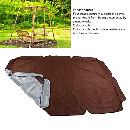 Swing Canopy Replacement, 4 Reinforced Straps Outdoor Swing Canopy Cover 420D Oxford Windproof Fabric for Backyard Coffee