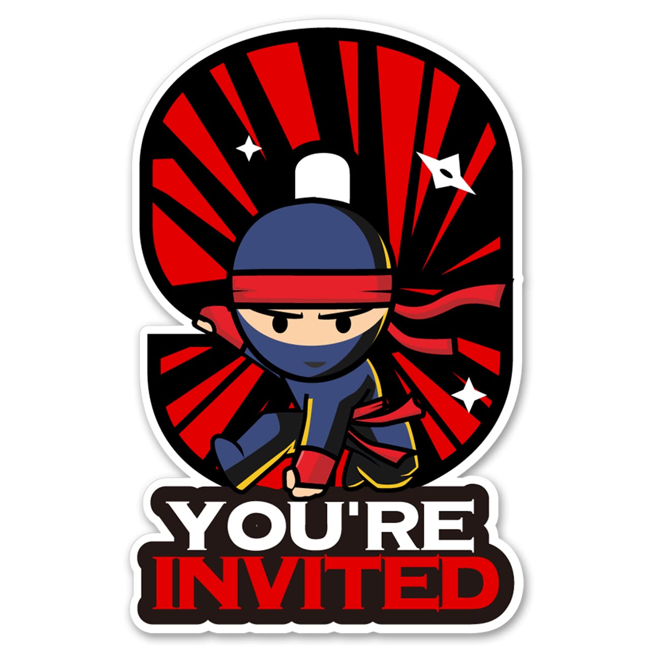 20 Ninja 9th Birthday Party Invitations with Envelopes Double Sided Ninja Shaped Fill-in Invitations Invites for 9 Year Old