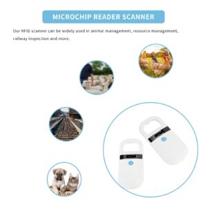 Gugxiom Pet Microchip Scanner, 134.2Khz/125Khz Pet Microchip Reader with OLED display, Low Battery Alarm Animal Chip ID Scanner for FDX B(ISO11784/11785) and EMID microchips