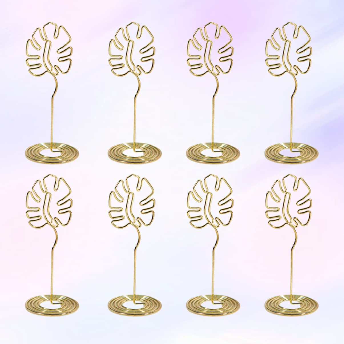 STOBOK Desk Decor 24pcs Sculpture Cute Wedding Holders Restaurant Tropical Stand Holder, Paper Picture Party Tall Favors Shape Name Monstera Cards Luau Decoration Table Birthday Christmas Decor