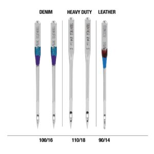 SINGER Assorted Universal Regular Needle and Heavy Duty Needle Bundle for General Sewing in Sizes 80/12, 90/14, 100/16, 110/18, 25pc Set