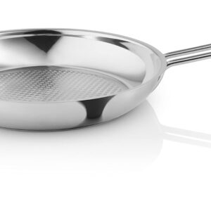 Eva Trio | Frying pan Ø 28 SS honeycomb | With "waffle bottom" - a special pattern that prevents food from baking | stainless steel