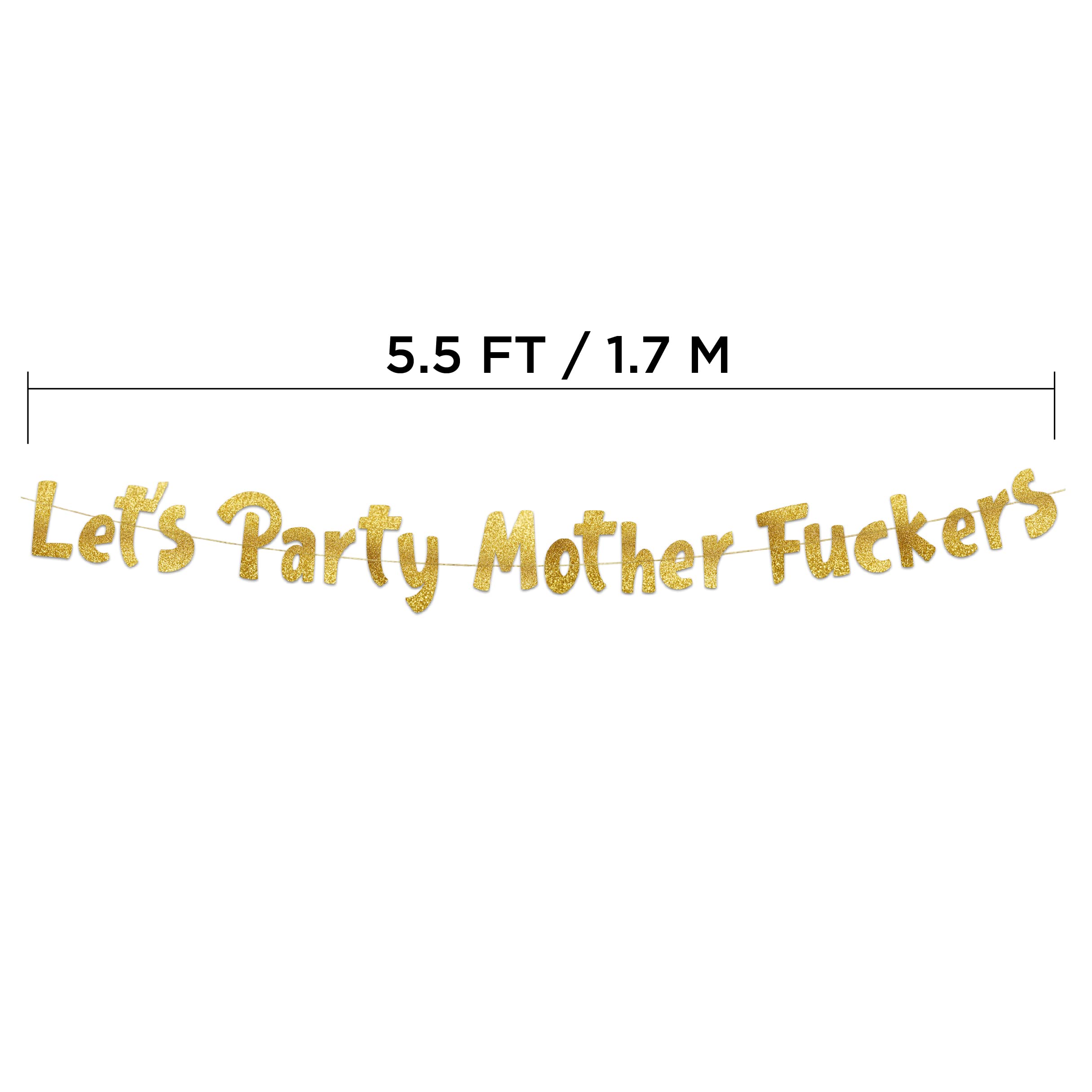 Let's Party Mofos Glitter Banner - Funny Bachelorette, Birthday, Bachelor Decorations - 21st - 30th - 40th - 50th Birthday