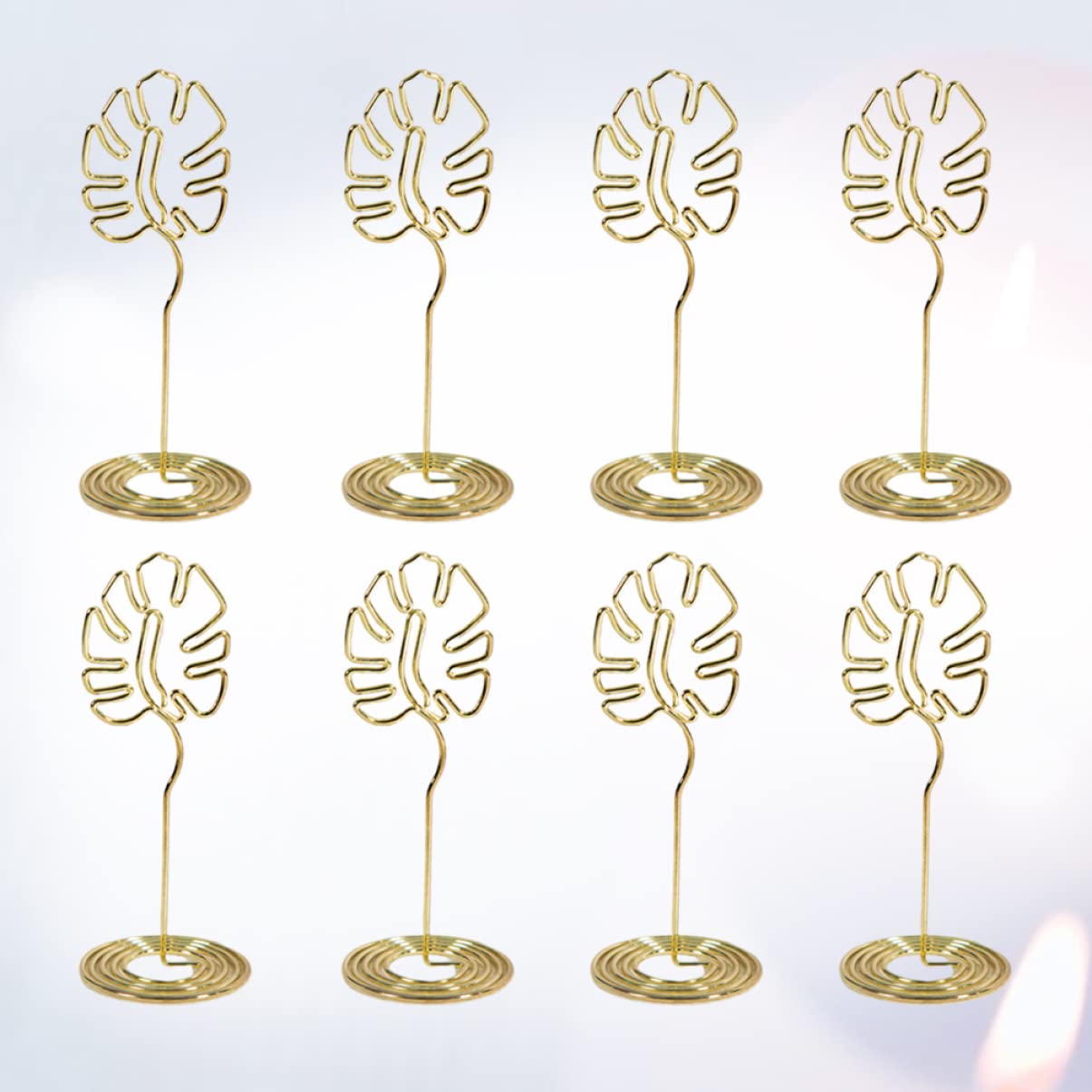 STOBOK Desk Decor 24pcs Sculpture Cute Wedding Holders Restaurant Tropical Stand Holder, Paper Picture Party Tall Favors Shape Name Monstera Cards Luau Decoration Table Birthday Christmas Decor