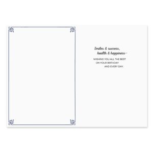 Hallmark Business (100 Pack) Birthday Cards (Elegant Cake on Navy) for Customers, Clients, Members, Groups, Associations, Organizations, Churches, Patients