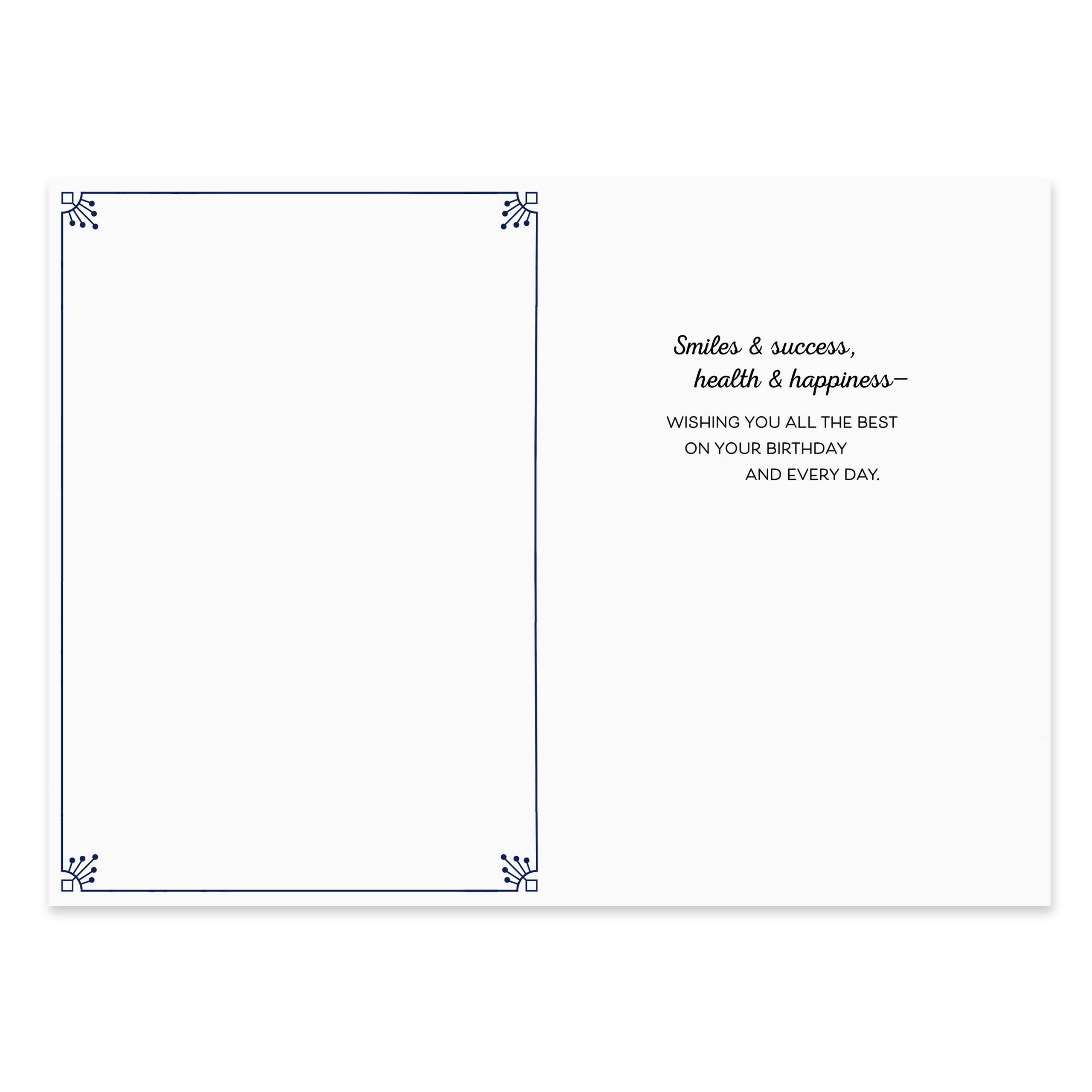 Hallmark Business (100 Pack) Birthday Cards (Elegant Cake on Navy) for Customers, Clients, Members, Groups, Associations, Organizations, Churches, Patients