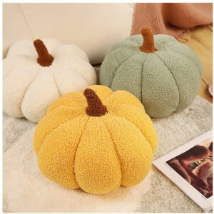 11inch Halloween Pumpkin Throw Pillow Decorative,Fluffy Plush Pumpkin Fall Pillow Plush Toy Stuffed Pumpkin Decor Stuffed Toy Pumpkin Decorative Plush Cushion for Halloween Home Decor Gifts (red)