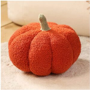 11inch Halloween Pumpkin Throw Pillow Decorative,Fluffy Plush Pumpkin Fall Pillow Plush Toy Stuffed Pumpkin Decor Stuffed Toy Pumpkin Decorative Plush Cushion for Halloween Home Decor Gifts (red)