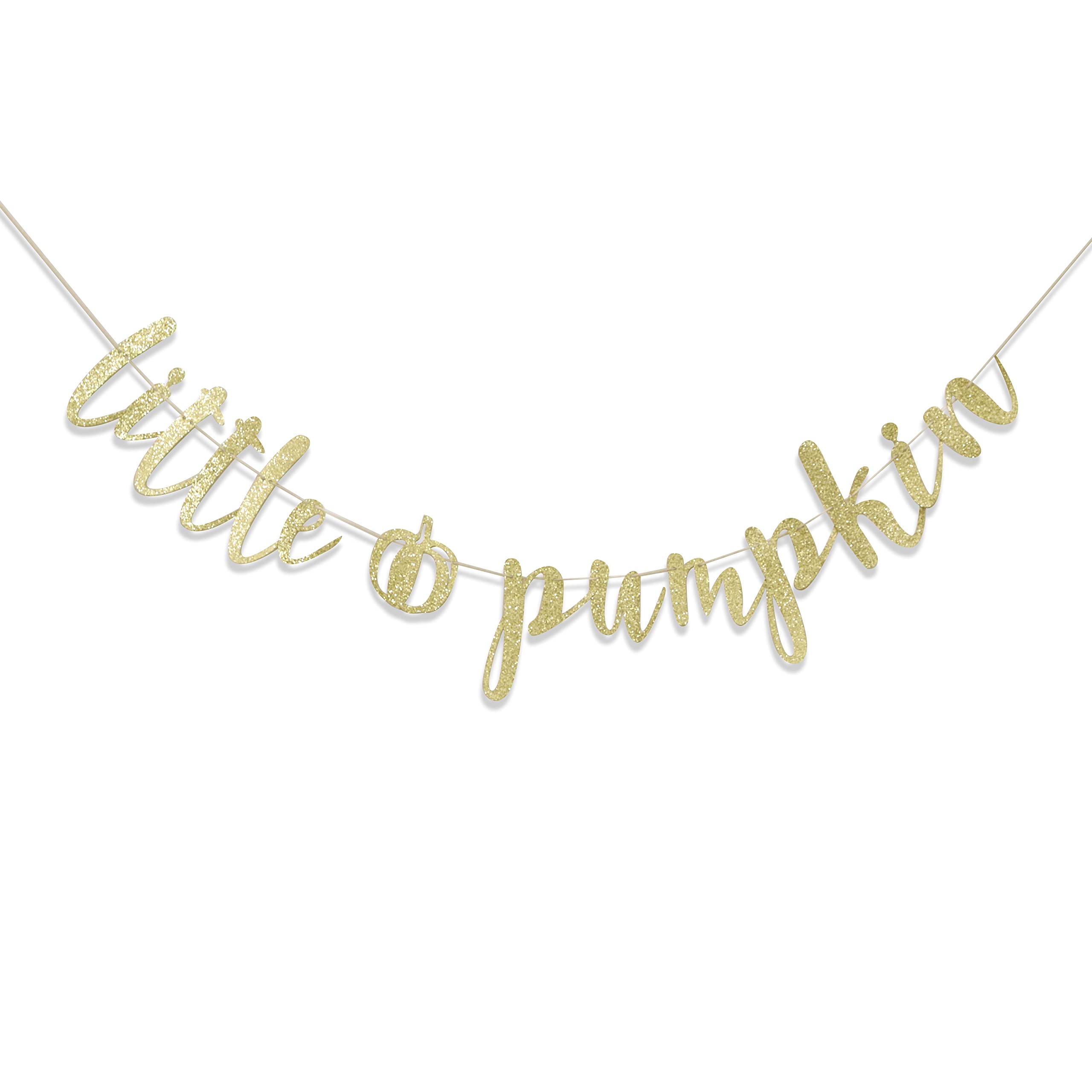 Little Pumpkin Banner - Halloween banner,Little pumpkin 1st birthday banner,Fall Themed Baby Shower Banners, Gold Glitter Fall Baby Party Decorations