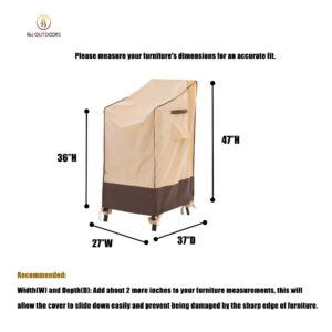 Patio Chair Cover, Waterproof UV Resistant Heavy Duty Outdoor Chair Covers for Stacking chairs, 27"W x 37"D x 47"H, Beige