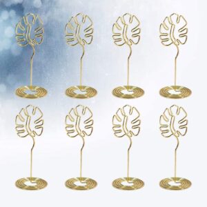 STOBOK Desk Decor 24pcs Sculpture Cute Wedding Holders Restaurant Tropical Stand Holder, Paper Picture Party Tall Favors Shape Name Monstera Cards Luau Decoration Table Birthday Christmas Decor