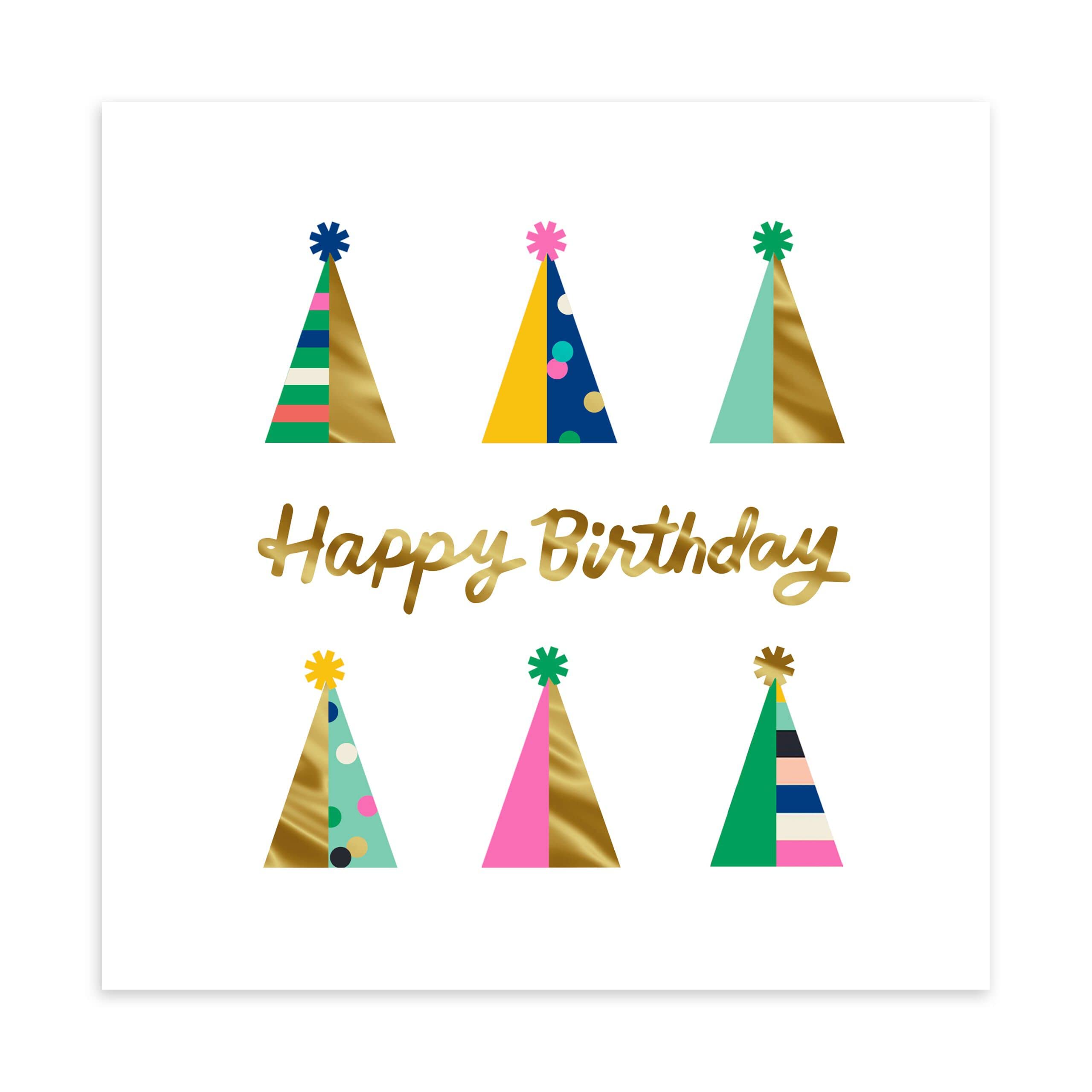 Hallmark Business (25 Pack) Square Birthday Cards (Foil Party Hats) for Employees, Groups, Associations, Organizations, Churches, Staff