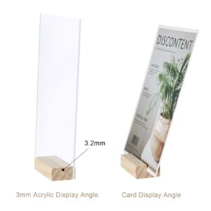 Aboofx White Wood Place Card Holders, 12PCS Table Number Holders, 2.75 x 1.38 x 0.71 inch Wooden Stands for Acrylic Signs Display Stand Holders for Wedding Dinner Home Party Events Decoration