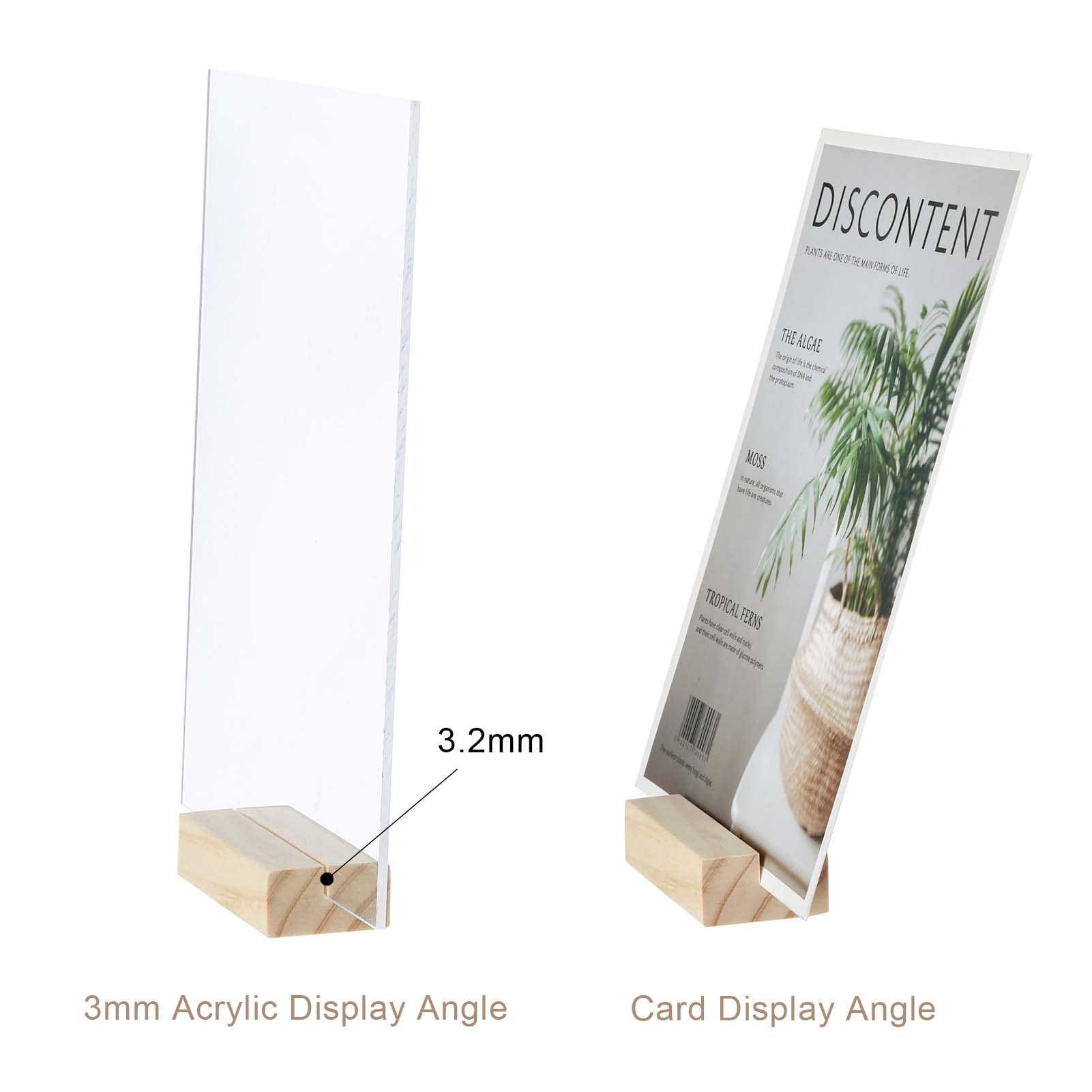 Aboofx White Wood Place Card Holders, 12PCS Table Number Holders, 2.75 x 1.38 x 0.71 inch Wooden Stands for Acrylic Signs Display Stand Holders for Wedding Dinner Home Party Events Decoration