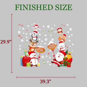 GGBOY Christmas Wall Decals, Santa Claus Christmas Wall Stickers Removable, Xmas Snowman Christmas Vinyl Wall Decal, Christmas Window Clings Stickers Decals for Wall Window Kid Room Bedroom Decoration