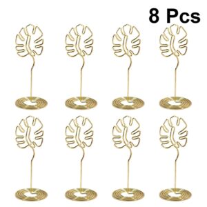 STOBOK Desk Decor 24pcs Sculpture Cute Wedding Holders Restaurant Tropical Stand Holder, Paper Picture Party Tall Favors Shape Name Monstera Cards Luau Decoration Table Birthday Christmas Decor