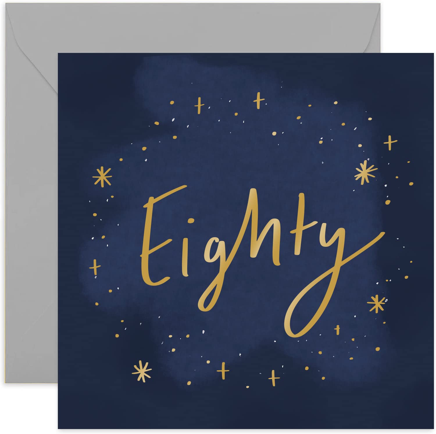 Old English Co. Stars 30th Birthday Card - Stylish Gold Foil Thirtieth Celebrations Greeting Card for Her or Him | Thirty Card For Men and Women | Blank Inside & Envelope Included (30th) (80th)