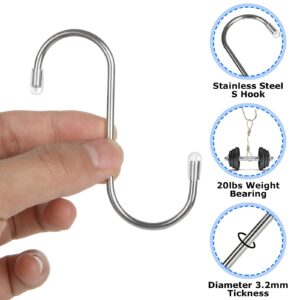 ACXFOND 100Pcs S Hooks for Hanging 3.5 Inch S Shaped Hanging Hooks Heavy Duty S Hooks Metal Hooks for Hanging Kitchen Utensils, Plants, Pot, Pan, Cups, Towels