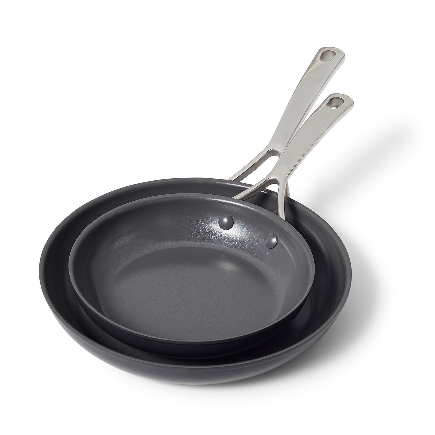 Sur La Table Classic Hard Anodized Ceramic Nonstick Skillet Set of 2, 8" & 10", Aluminum