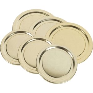 Superb Sealing Solutions Canning Lids - Mason Jar Regular Mouth Lid Toppers Fit Ball and Kerr Jars, 2.75 inch Food Grade with Thick Seals, USA Made, 60 Count, Gold