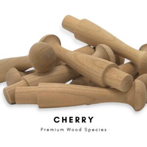 Cherry 3.5-Inch Premium Unfinished Wood Shaker Pegs with 5/8-Inch Tenon - Sanded Smooth for Staining Use for Crafts and Woodworking - (10-Pack)