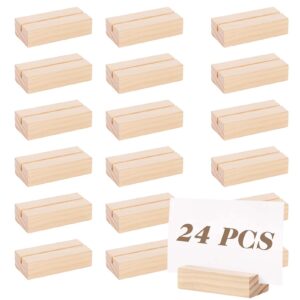 Aboofx White Wood Place Card Holders, 12PCS Table Number Holders, 2.75 x 1.38 x 0.71 inch Wooden Stands for Acrylic Signs Display Stand Holders for Wedding Dinner Home Party Events Decoration