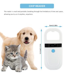 Gugxiom Pet Microchip Scanner, 134.2Khz/125Khz Pet Microchip Reader with OLED display, Low Battery Alarm Animal Chip ID Scanner for FDX B(ISO11784/11785) and EMID microchips