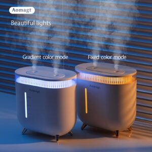 Aomagt Humidifiers for Bedroom, Nursery, Office, Plants,2L Cool Mist, Auto-Shut Off, Super Quiet, Brilliant 7 Colors Light, Top Fill, Lasts Up To 25 Hours,Easy to Clean