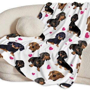 Dachshund Blanket for Girls Boys Women Gifts for Dachshund Lovers Dachshund Throw Blanket for Kids Adults Ultra Soft Cozy Fleece Blanket for Couch Sofa ​Bed 40"x50"