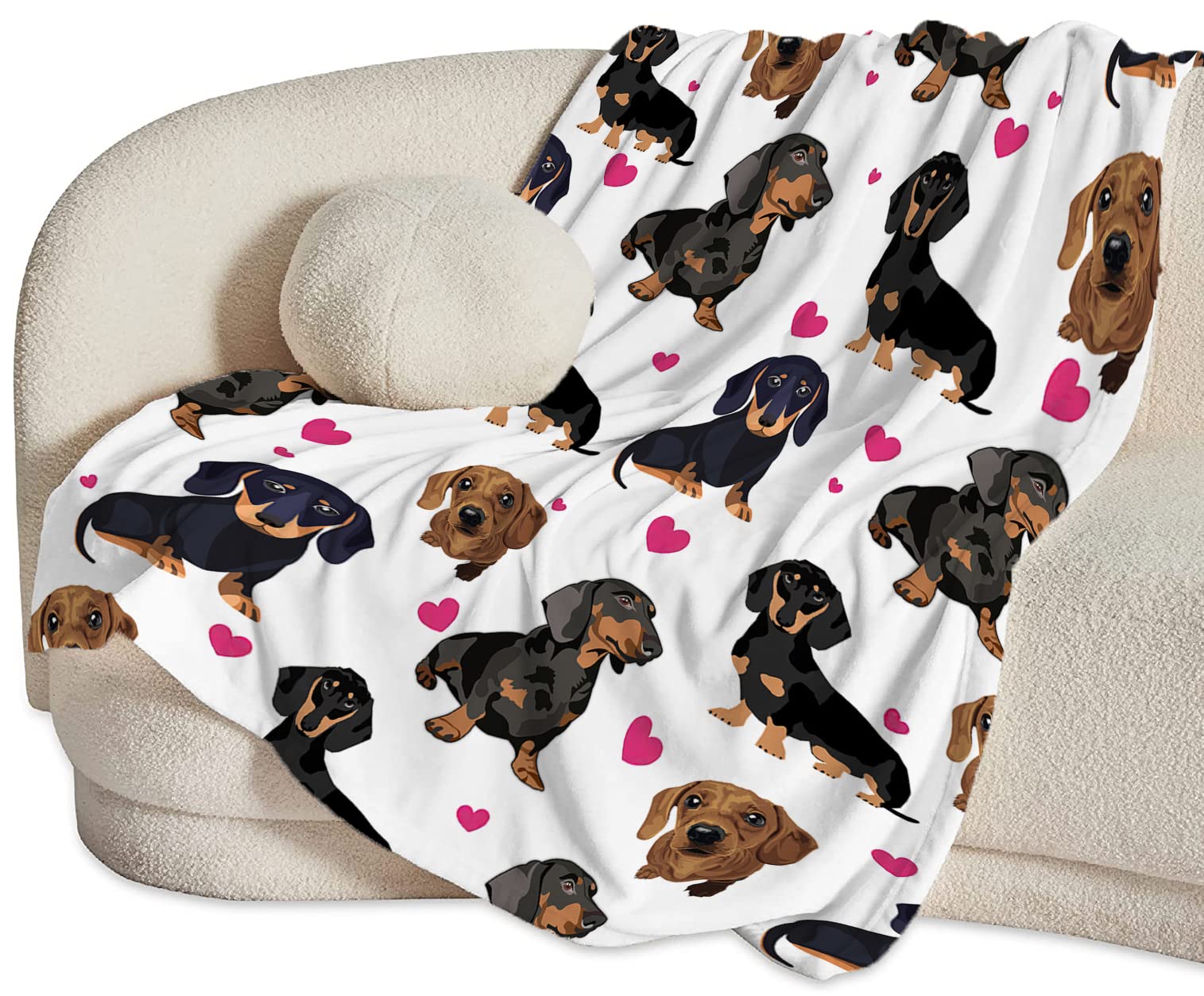 Dachshund Blanket for Girls Boys Women Gifts for Dachshund Lovers Dachshund Throw Blanket for Kids Adults Ultra Soft Cozy Fleece Blanket for Couch Sofa ​Bed 40"x50"