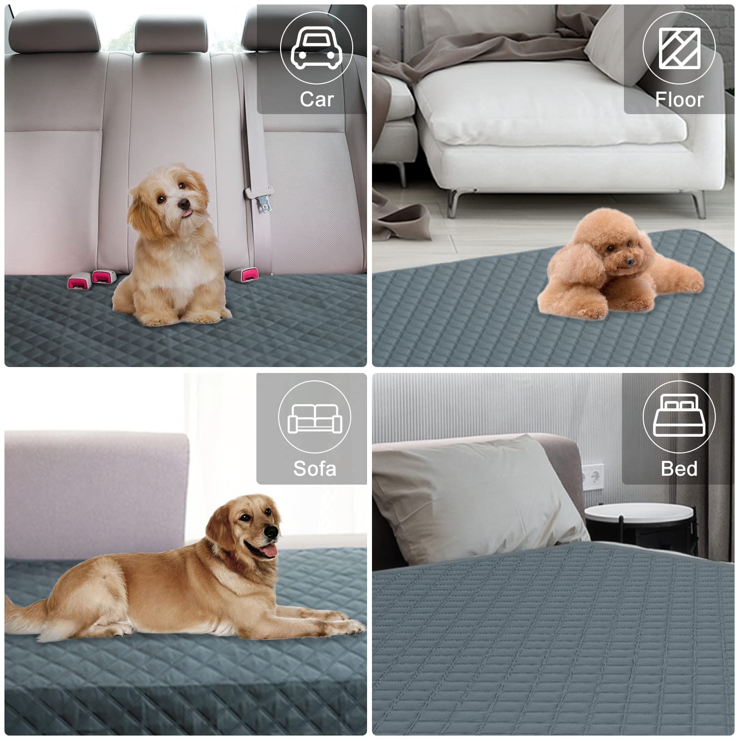 Comsmart Waterproof Couch Cover Dog Cat Blanket, Anti-Slip Liquid Urinary Proof Furniture Blanket, Reversible Pet Blanket Protector for Couch Sofa Bed Car Floor, 52 * 82 in