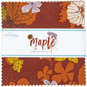 riley blake designs maple riley blake 5-inch stacker, 42 precut fabric quilt squares by gabrielle neil design, assorted, 5 inches