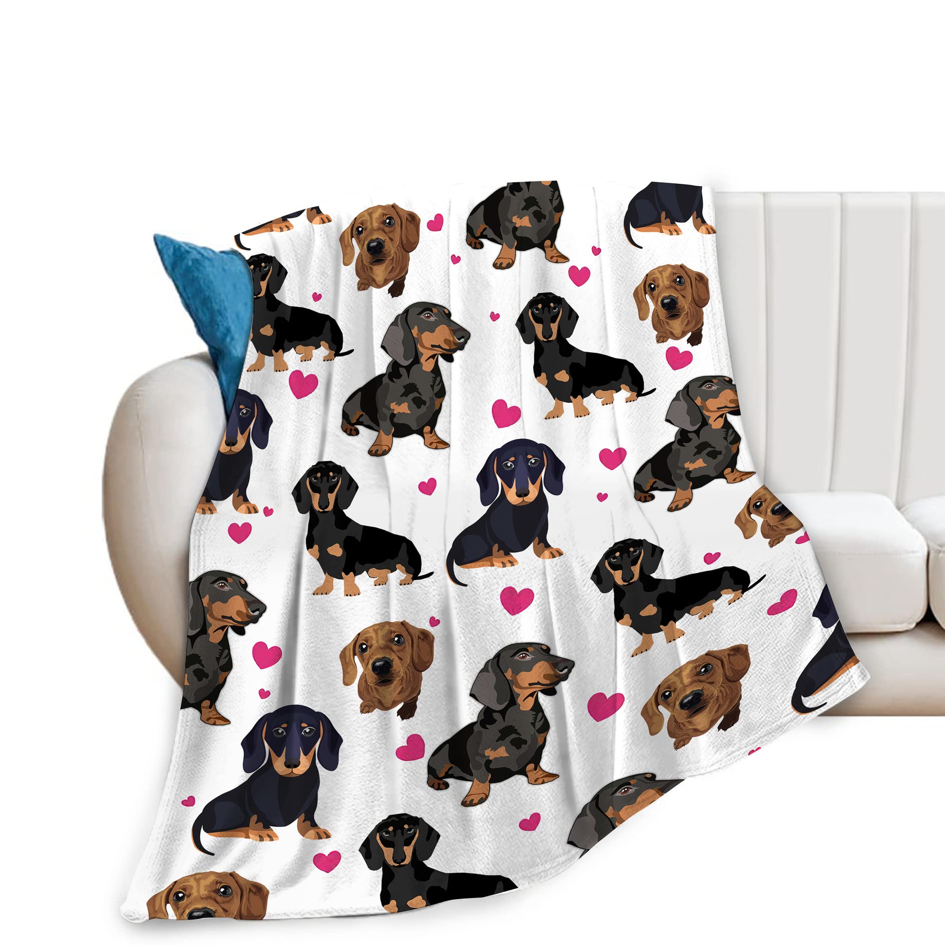 Dachshund Blanket for Girls Boys Women Gifts for Dachshund Lovers Dachshund Throw Blanket for Kids Adults Ultra Soft Cozy Fleece Blanket for Couch Sofa ​Bed 40"x50"