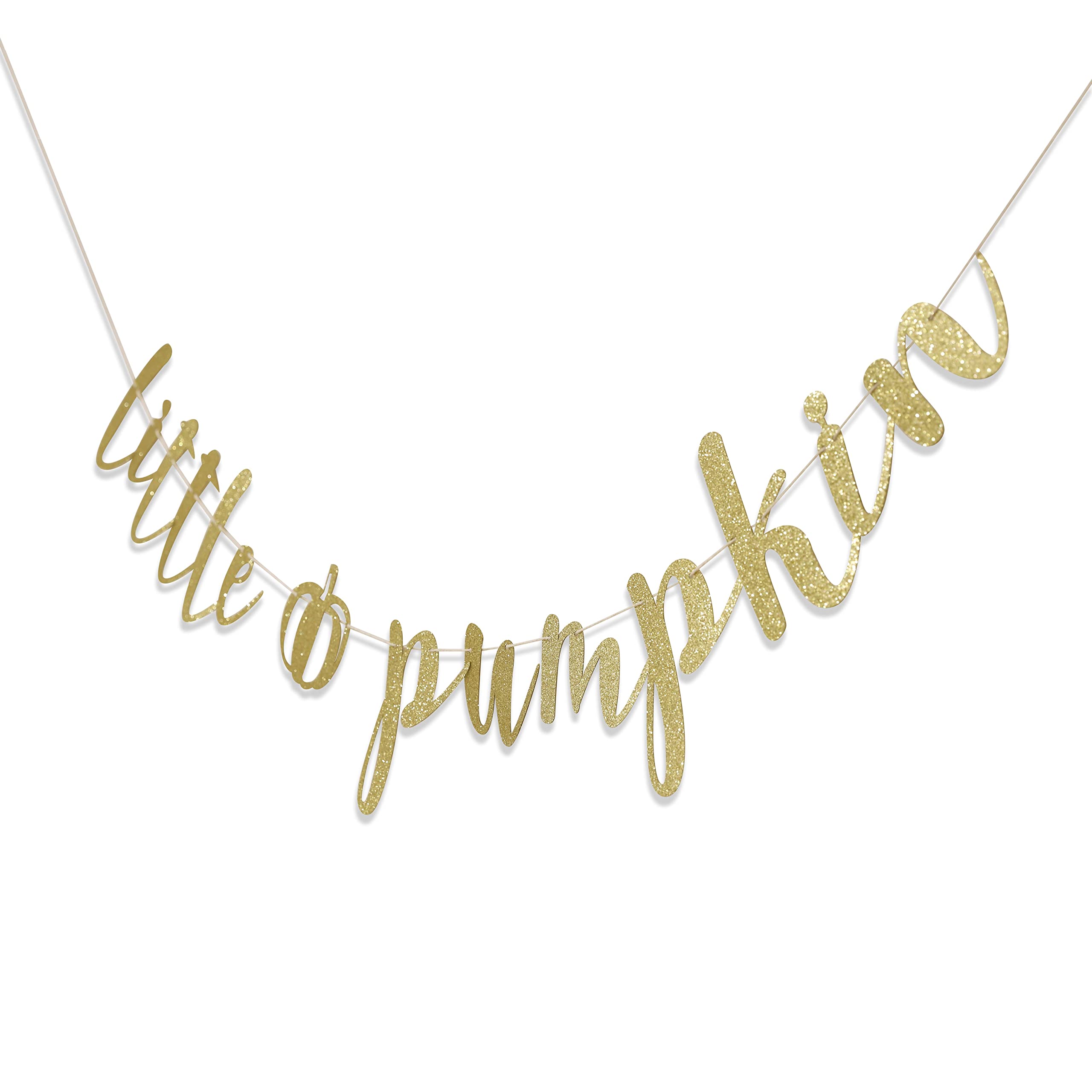 Little Pumpkin Banner - Halloween banner,Little pumpkin 1st birthday banner,Fall Themed Baby Shower Banners, Gold Glitter Fall Baby Party Decorations