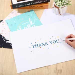 Leitee 4 Pcs Big Thank You Card with Envelope Large Appreciation Cards 17 x 12'' Thank You Card Oversize Group Team Card for Doctor Teacher (Classic)