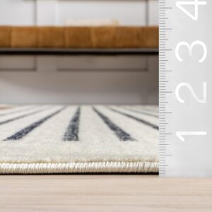 nuLOOM Fringed Performance Indoor Area Rug, Power Loomed, Easy Clean, Durable, Non-Shed, 5' x 8', Keeva Beige