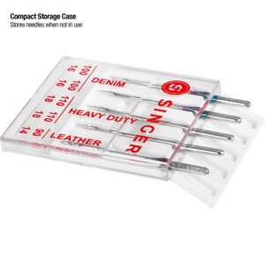 SINGER Assorted Universal Regular Needle and Heavy Duty Needle Bundle for General Sewing in Sizes 80/12, 90/14, 100/16, 110/18, 25pc Set