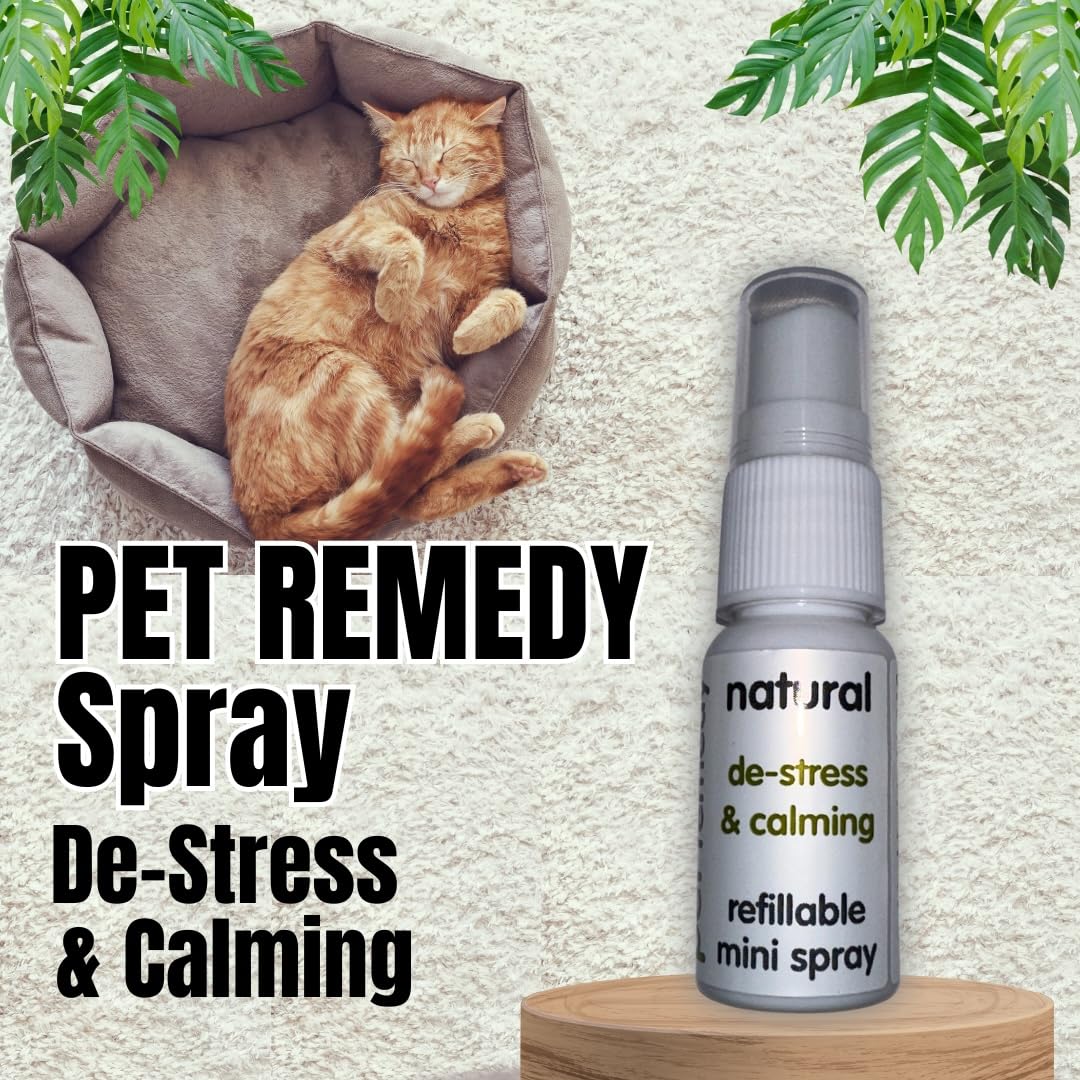 Pet Remedy Natural De-Stress & Calming Spray for Dogs, Cats, and Other Nervous Pets; Aids with Anti-Anxiety, Separation-Anxiety, Travel Size; 15ml (Bundle of 3)