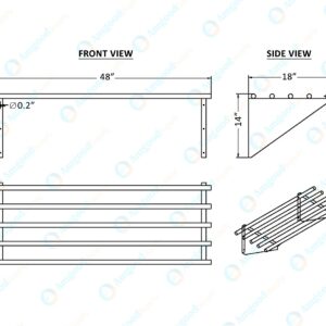 AmGood 48" Long X 18" Deep Stainless Steel Tubular Wall Shelf | NSF Certified | Appliance & Equipment Metal Shelving | Kitchen, Restaurant, Garage, Laundry, Utility Room