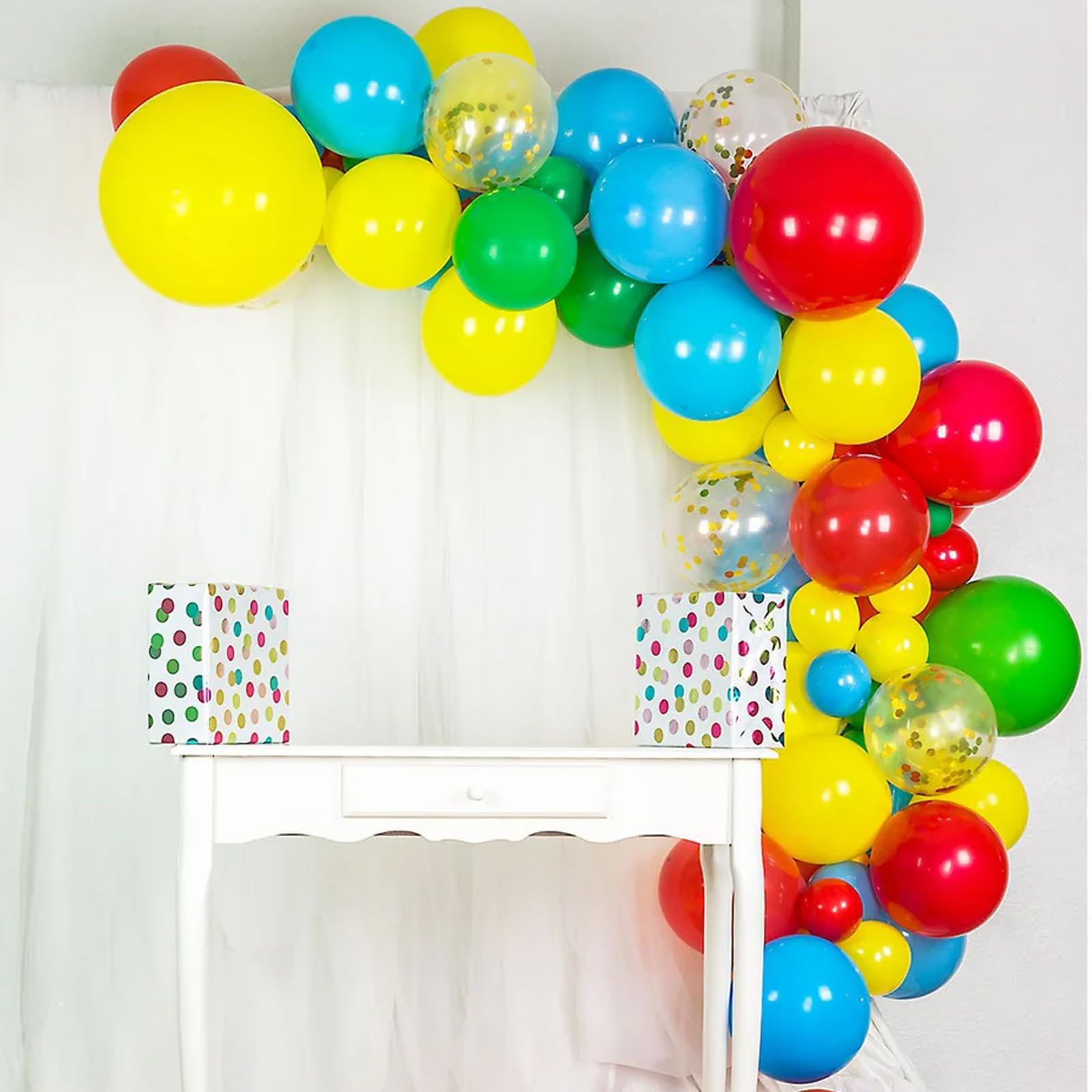 Red Yellow Blue Balloons, 60PCS Balloons Red Blue Green, 12Inch Matte Blue Yellow Red Green Latex Balloons Colourful Confetti Balloons for Kids Birthday Baby Shower Carnival Circus Party Decoration