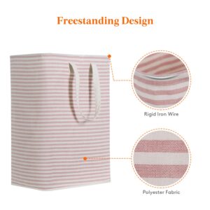 Lifewit 72L Pink Freestanding Laundry Hamper, Bundle with 100L Grey Laundry Hamper