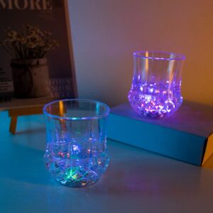 2 Packs Flash Light Up Cups Liquid Activated Multicolor LED Glasses Fun Light Up Drinking Shot Glasses,Glowing Wine Glasses Led Flashing Cups,Favors Adults Shot Cups for Party,Bar,Disco