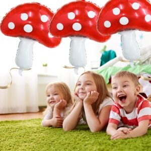 3Pack 31'' Mushroom Foil Balloon,Mushroom Birthday Party Supplier Fairy Princess Birthday Woodland Theme Balloon Baby Shower Supplies Fairy Garden Party Mushroom Decoration Enchanted Forest Decoration