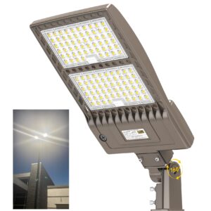 yellore ul listed 400w led parking lot light, etl dlc listed 60000lm led shoebox light with 5000k daylight ip65 100-277v, 150lm/w flood outdoor commercial area lighting for street, yard