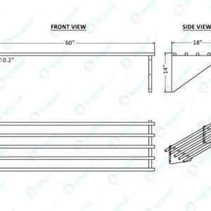 AmGood 60" Long X 18" Deep Stainless Steel Tubular Wall Shelf | NSF Certified | Appliance & Equipment Metal Shelving | Kitchen, Restaurant, Garage, Laundry, Utility Room